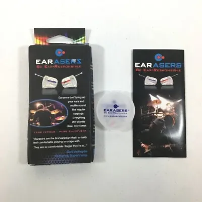 Earasers Clear Still Sounds Noise Reduction Musicians Earplugs Size L- FREE SHIP • $21.99