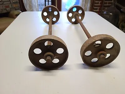 Industrial Cart Steampunk Cast Iron 4 Wheels  2 Axles Good For Hit & Miss Cart • $140