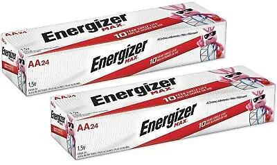 Energizer Max E91-VP AA  Alkaline Battery 24 Pack X 2(48 Battery)Exp.12/2030 • $30.99