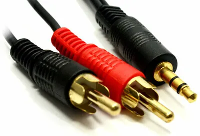 £3.99 • Buy 10M Gold 3.5mm Stereo Audio Jack To 2 X Twin Male RCA Phono Plugs Cable Lead