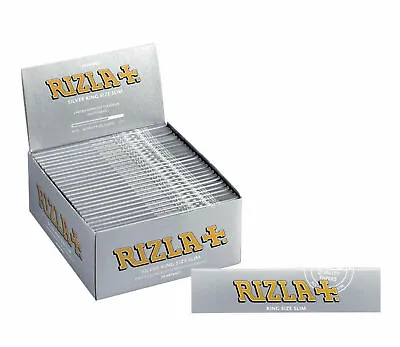 Full Box Of 50 Rizla Silver King Size Slim Cigarette Rolling Papers • £18.99