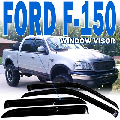 Fits 01-03 Ford F150 Crew Cab & Lincoln Blackwood Window Visors 4Pc • $28.11