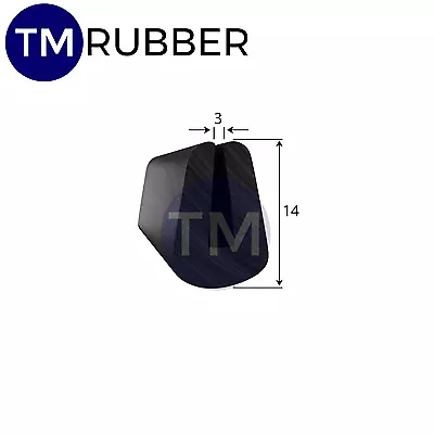 Rubber Edge Trim Edging Edge Protector U Channel U Shape 3mm X 14mm Sold P/m  • $5