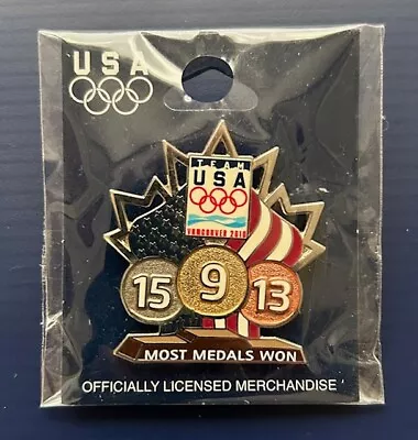 USA Olympics 2010 Vancouver ~ Most Medals Won ~ Lapel Pins ~ Mint In Package • $4.99