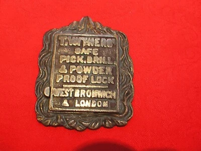 £8 • Buy Vintage Brass Strong Room Safe Escutcheon T Withers & Son