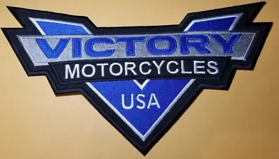 Blue Victory Motorcycles Worldwide Ship Embroidered Patch * 6 X 11  • $24.99