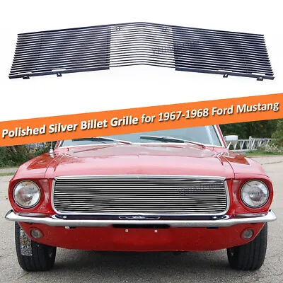 Fits 1967-1968 Ford Mustang Upper Aluminum Chrome Billet Grille Grill Insert • $88.99