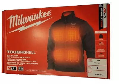 Milwaukee M12 Toughshell 204B-21L Men's Heated Jacket Kit Size Large - Black • $149.99