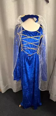 £9.99 • Buy Pre Loved FUN SHACK Blue Medieval Dress And Headdress Size XXL - CG W14