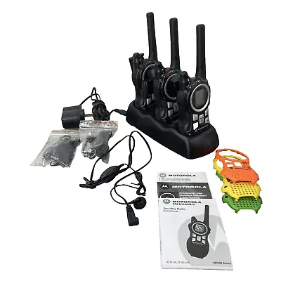 Motorola TALKABOUT Two Way Radio MR350TPR 3 Pack Doc Station W/ Ear Pieces • $162.30