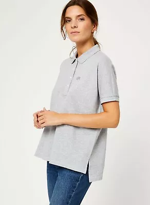 £30 • Buy Lacoste Womens Short Sleeve Grey Relaxed Fit Polo Shirt  PF0103-00 RRP £90 (T52)