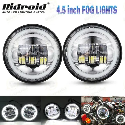 4.5  Inch LED Spot Fog Passing Lights Driving Lamp For Harley Davidson Motorbike • $35.99