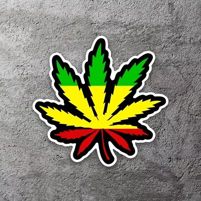 Reggae Weed Leaf Vinyl Sticker 3.5  Wide - Includes Two Stickers • $5.99