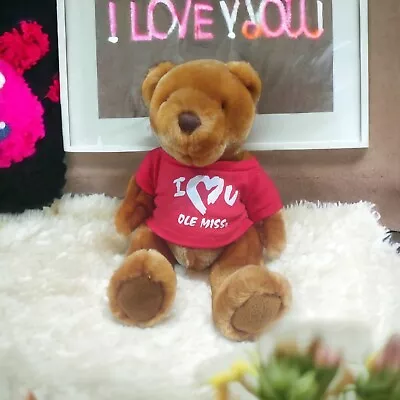 Velvete By Greek I Love You Ole Miss 9  Plush Bear Stuffed Animal Red Shirt GUC • $16.95