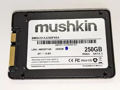 Mushkin 250GB 2.5  SATA SSD Internal Solid State Hard Drive BMSC51A3250F4SA • $13.99