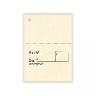 50 2-PART BLANK TOPVENDOR BOOTH Hang Tags &STRINGS PRICE PERFORATEDVendor Tag • $7