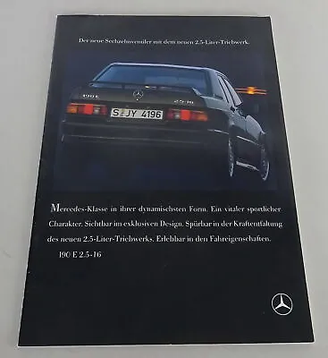 Brochure / Brochure Mercedes-Benz W201 190 E 2.5-16V Stand 08/1988 • $42.52