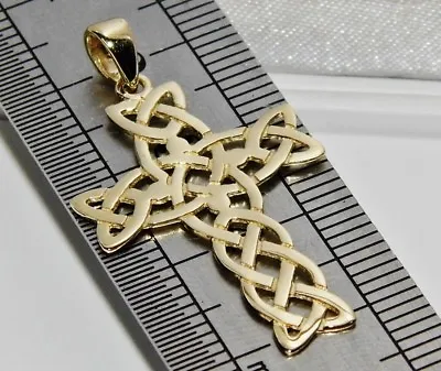  9ct Gold Celtic Cross Pendant - UK Hallmarked • £74.95