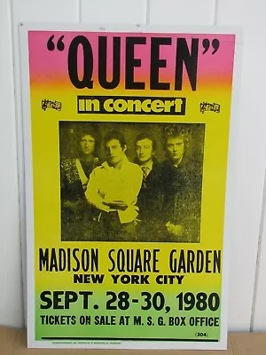 $21.99 • Buy Vintage Queen Concert Poster 1980 Madison Square Garden NYC