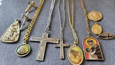 Vintage Faith Religious Lot Crucifix Mother Mary Italy Germany Untested Metals • $14.99