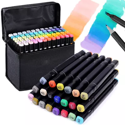 80 Colors Dual Tip Twin Marker Pens Set Artist Sketch For COPIC Markers Drawing • £12.89