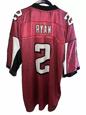 Vintage Reebok NFL On Field Matt Ryan Atlanta Falcons #2 Jersey Mens XL Red • $15