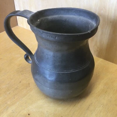 £9.99 • Buy Antique Quart Pewter Jug/Tankard  With Marks Including Essex