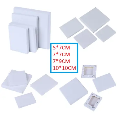 10X 4Size Mini Artist Stretched Canvas Square Small Art Board Acrylic Oil Pa GN • £3.72