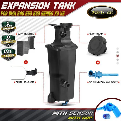 $38.99 • Buy Radiator Coolant Expansion Tank For BMW E46 E53 E83 X3 X5 With Cap And Sensor