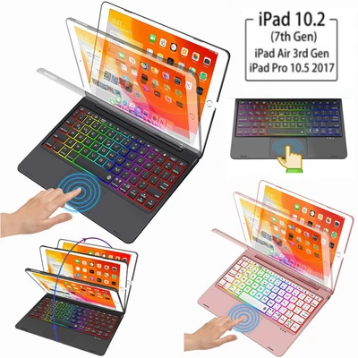 $15.99 • Buy For 10.2  IPad 7/8/9th Pro 10.5  Air 3 Air 4 2022 Touchpad Keyboard Folio Case