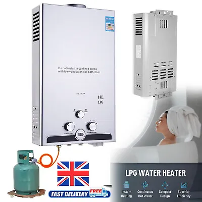 6L/18L Instant Hot Water Heater Gas Boiler Tankless LPG Propane Water Gas Boiler • £82.69