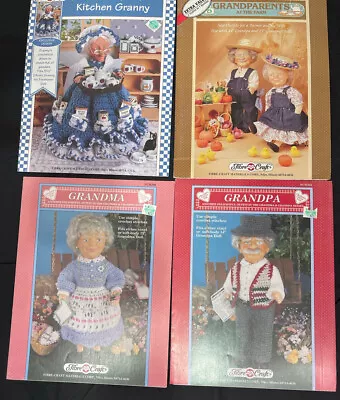 Vintage Fibre Craft Crochet Books Lot Of 4 Grandma Grandpa Kitchen Granny • $7.91