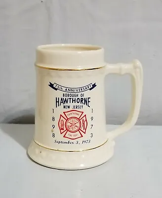 1973 Hawthorne NJ Fire Dept. Fire Company Mug Stein Ceramic • $13.96