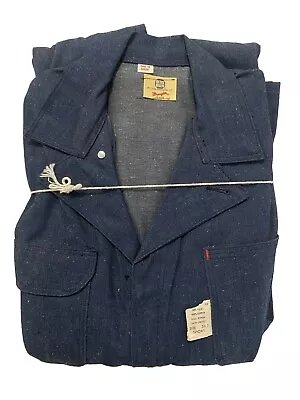 Vtg NOS 70s Big Ben Wrangler Men's 36 Short  Indigo Denim Coveralls Bibs 60s • $165