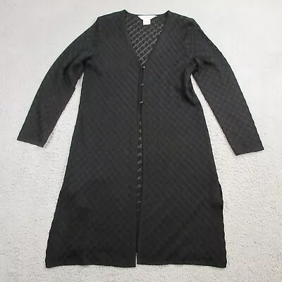 Exclusively Misook Womens Duster Knit Cardigan Sweater Dress Size Small Black • $59.98