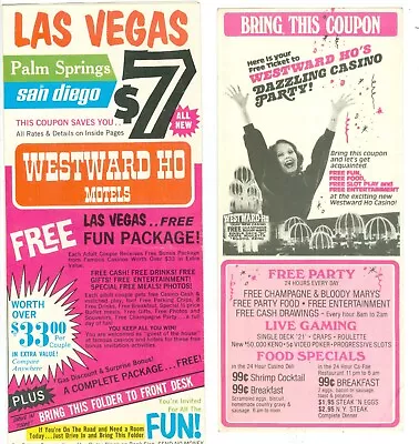 Westward Ho Casino Las Vegas Brochure  Coupon And Hotel Continental Bingo Card • $8.76