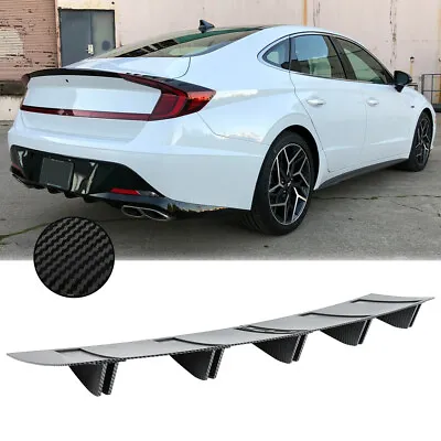 Carbon Fiber Rear Bumper Lip Diffuser 10 Shark Fins Spoiler For Hyundai Sonata • $45.11