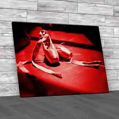 Ballet Dance Shoes Red Canvas Print Large Picture Wall Art • £14.95