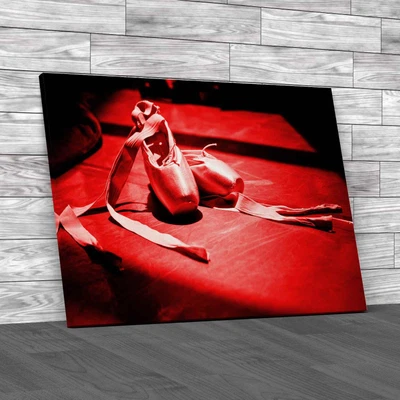 Ballet Dance Shoes Red Canvas Print Large Picture Wall Art • £14.95
