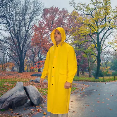 Renegade Large Yellow Rain Coat 2-Piece With Corduroy Collar And Detachable Hood • $29.99