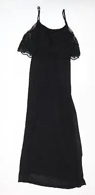 Miss Selfridge Womens Black Polyester Maxi Size 10 Round Neck Pullover • £5.25