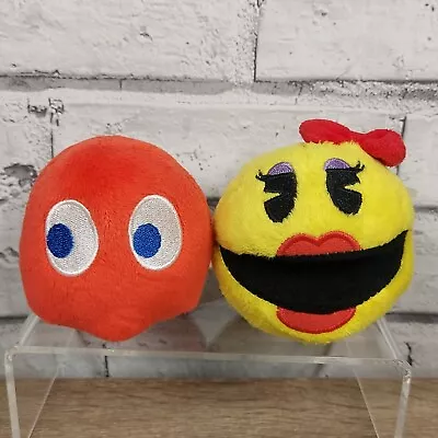 Ms Pacman And Blinky Red Ghost Soft Toy Plush Bundle 3  Bandai Namco • £14.99