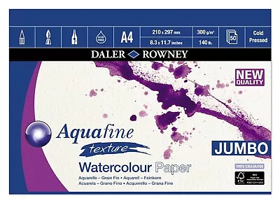 £17.97 • Buy Daler Rowney A4 Aquafine Artists Watercolour Textured Pad 50 Sheets 300gsm Paper