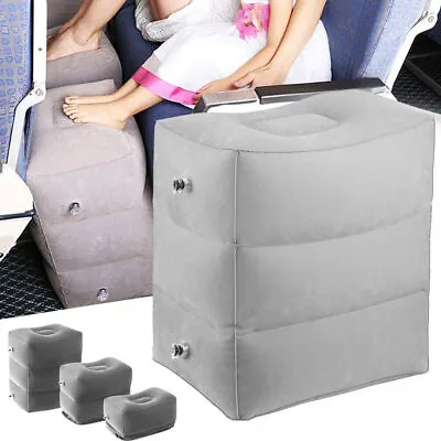 $20.99 • Buy 3 Layers Inflatable Travel Footrest Leg Foot Rest Air Plane Pillow Pad Kids Bed