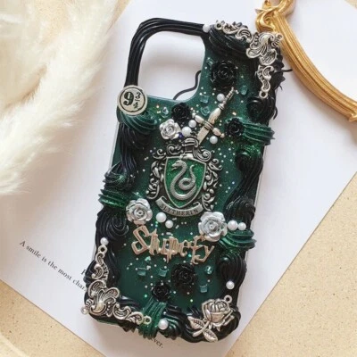 $38.25 • Buy Handmade Kawaii Decoden Phone Case Harry Potter Series, Slytherin