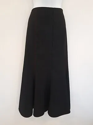 Vintage Skirt Black Fishtail Flared Hem Maroon Long Maxi Classic Work Size 12 14 • $21.14