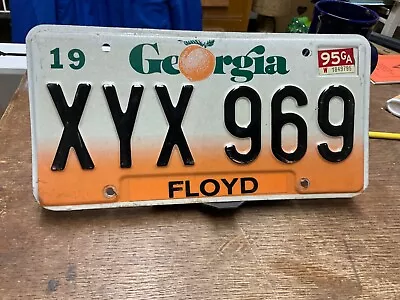 License Plate Vintage Tag Georgia GA XYX 969 Floyd Peach Rustic USA • $9.25