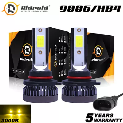 Mini HB4 9006 LED Headlight Kit High Low Beam LED Fog Light 120W 3000K Yellow 2x • $10.98