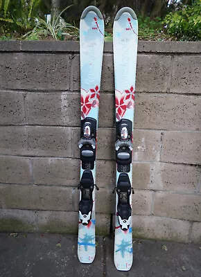 Rossignol Fun Girl Kids Skis - 110 Cm Down Hill Blue Red Flower Made In France • $89.99