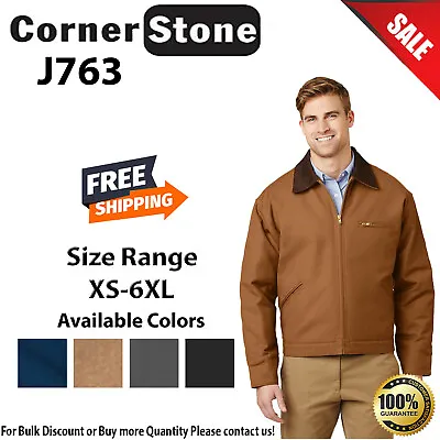 $59.96 • Buy CornerStone J763 Mens Long Sleeve Workwear Duck Cloth Work Jacket With Pockets